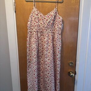 Old Navy Floral Midi Dress - Red and White